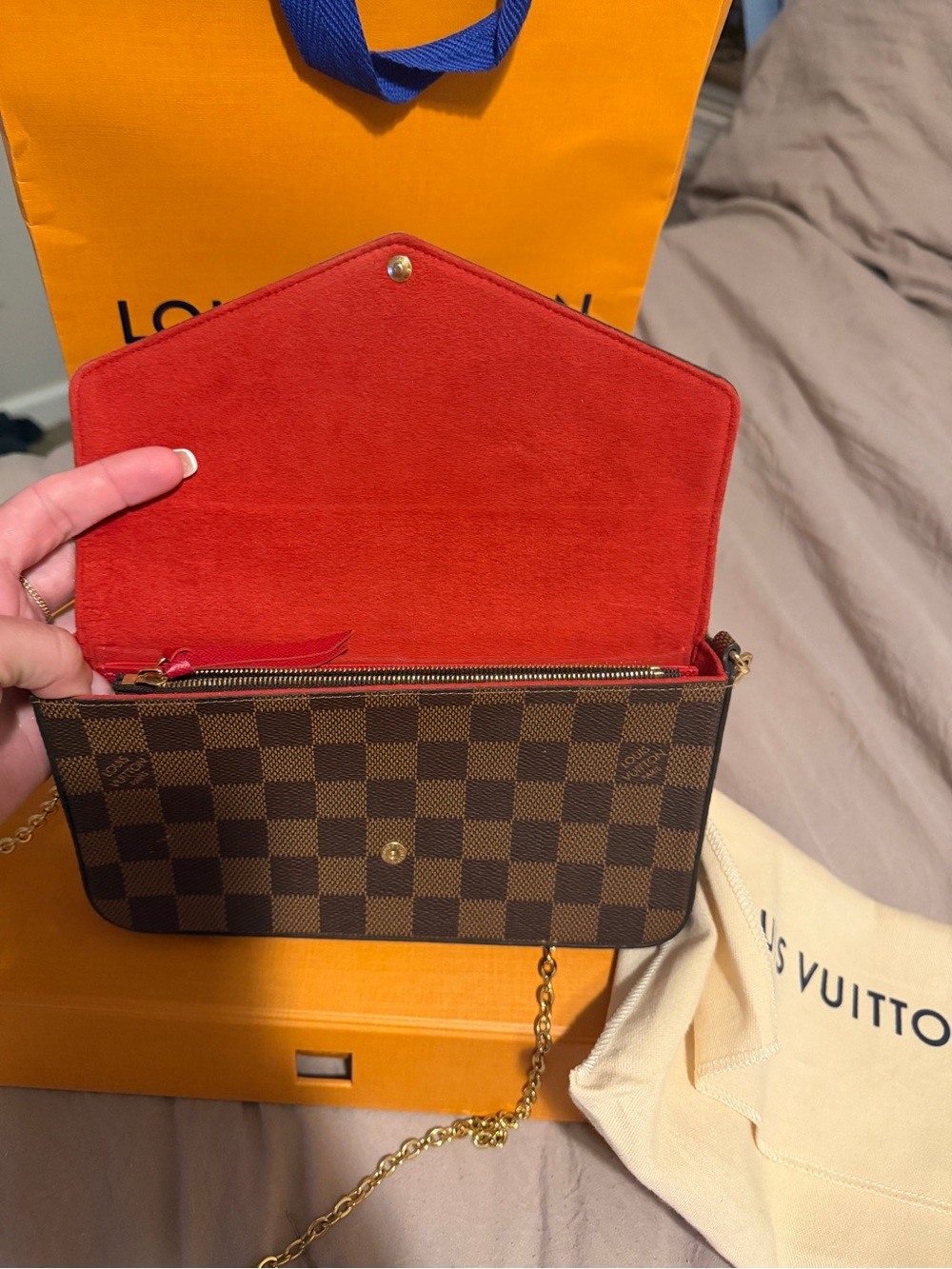 Louis Vuitton Brown Damier Ebene Chain Mini Crossbody - Picture 4 of 4